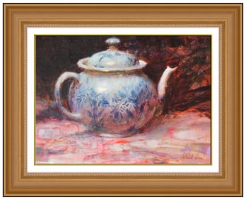 Richard Alan Schmid Original Oil Painting on Board Signed Still Life Framed Art