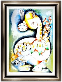 Alexandra Nechita Original Lithograph Signed My Torch Shall Guide Me Cubism Art