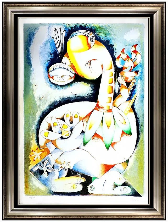 Alexandra Nechita Original Lithograph Signed My Torch Shall Guide Me Cubism Art (1 of 5)