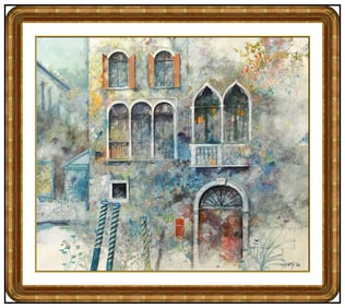 Giuseppe Giorgi Original Oil Painting on Canvas Signed Venice Cityscape Framed Art