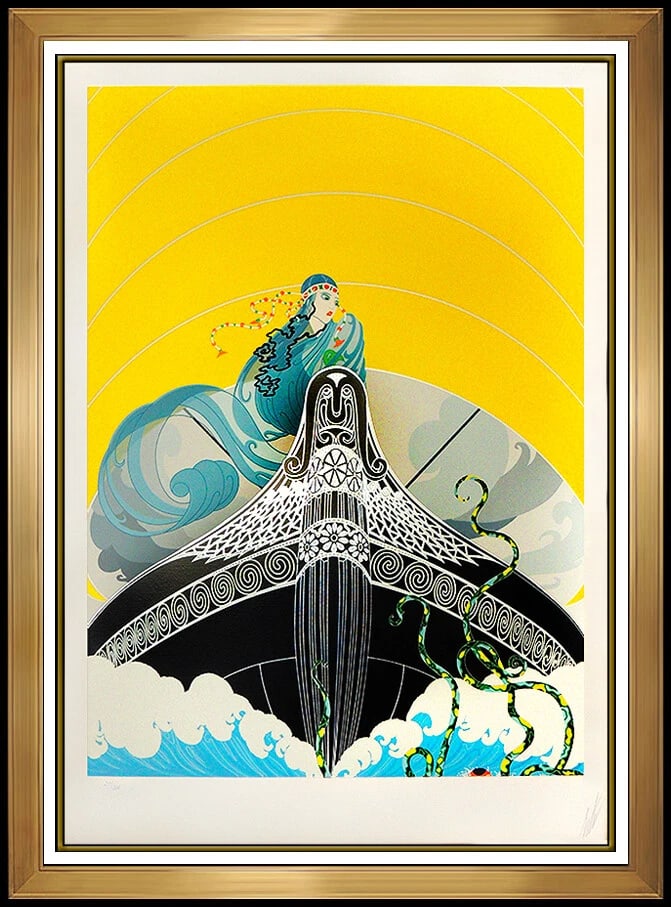 Erte Surprises of Sea Original Color Serigraph Signed Art Deco Set Design: This lot includes:Gallery COA & in-house shipping (*insurance and international shipping for an additional charge)Artist: ErteTitle: Surprises of the SeaMedium: SerigraphSize: 33" x 25"Framed: 40" x 3