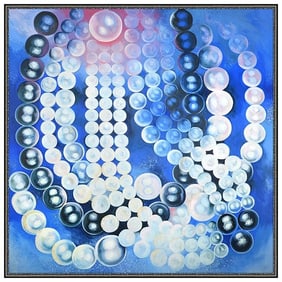 Lowell Nesbitt Large Original Oil Painting on Canvas Signed Water Landscape Art