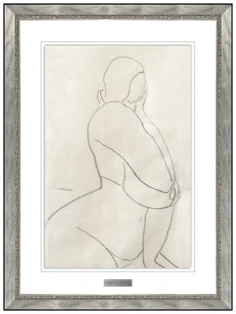 Gaston Lachaise Original Drawing Signed Female Figurative Portrait Framed Art (1 of 6)