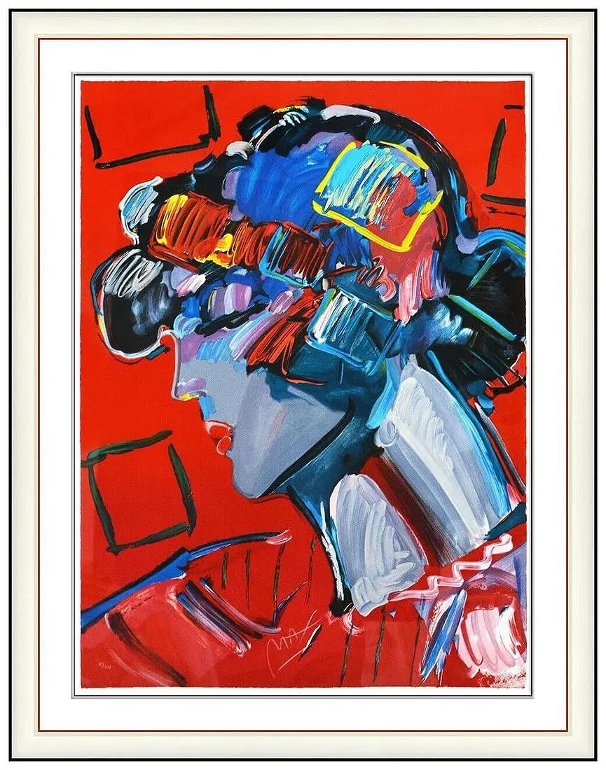 Peter Max Crimson Lady Original Screenprint Hand Signed Female Pop Art: This lot includes:Gallery COA & in-house shipping (*insurance and international shipping for an additional charge)Artist: Peter MaxTitle: ScreenprintMedium: Crimson LadySize: 35 ¾” x 26&r