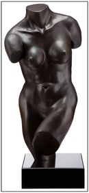 Christa Zinner Original Bronze Sculpture Signed Female Torso Nude Figure