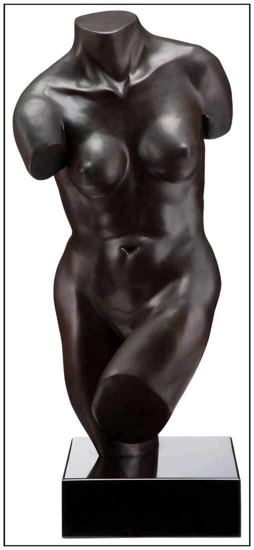 Christa Zinner Original Bronze Sculpture Signed Female Torso Nude Figure (1 of 3)