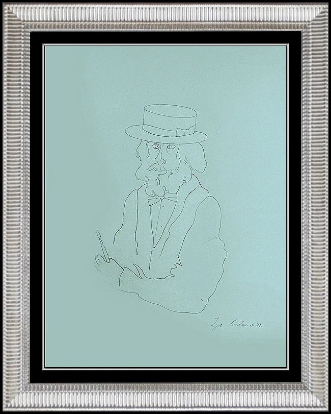 Igor Galanin Original Hand Signed Drawing Self Portrait Rare Authentic Art (1 of 4)