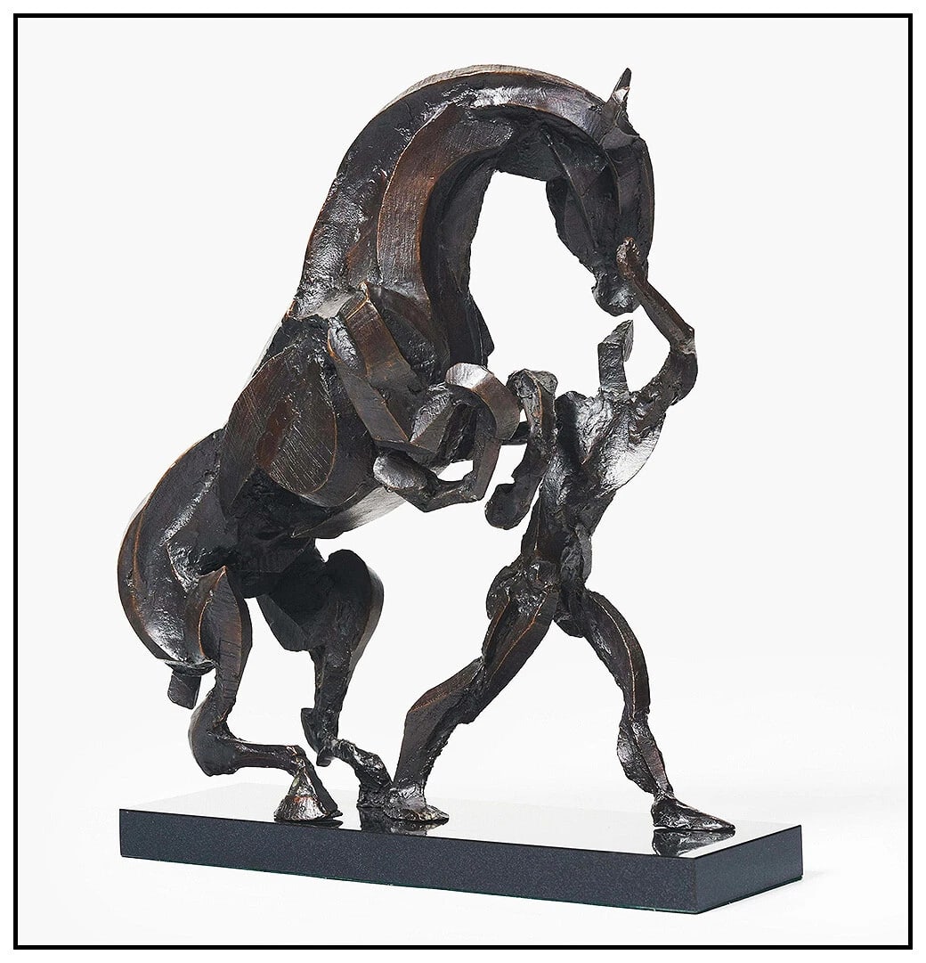 Sophie Dickens Full Round Bronze Sculpture Signed Rearing Horse Modern Art (1 of 6)