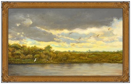 Michael D. Hodowal Original Oil Painting on Canvas Signed Framed Landscape Art