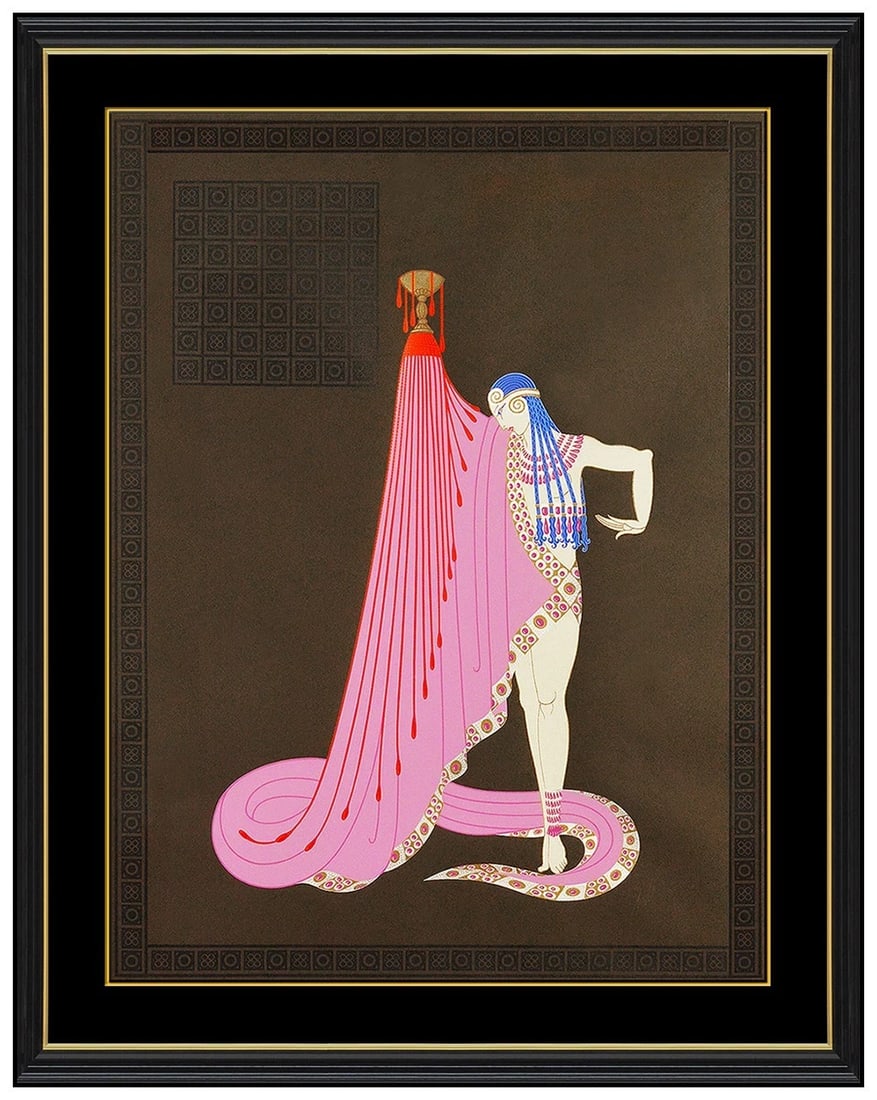 Erte The Slave Large Embossed Color Serigraph Signed Art Deco Costume Design (1 of 6)