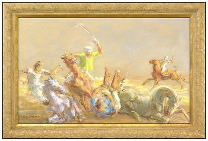 Lee Jackson Original Oil Painting on Board Signed Polo Horse Sporting Art