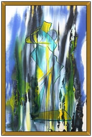 Joseph Meierhans Original Oil Painting on Board Signed Abstract Framed Art