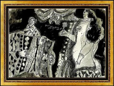 Theo Tobiasse Original Oil Painting Signed French Female Portrait Modern Art