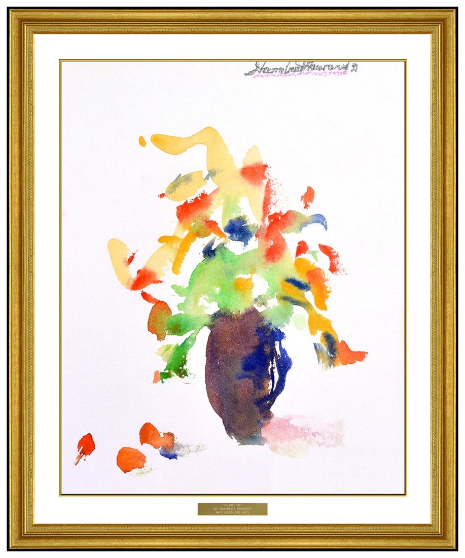Humbert Howard Original Watercolor Painting Signed Floral Still Life Framed Art (1 of 5)