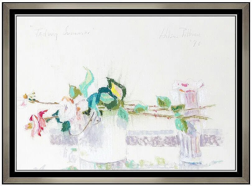 Hobson Pittman Original Pastel Painting Signed Floral Still Life Framed Art (1 of 6)