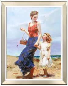 Pino Daeni New Friends Large Hand Embellished Giclee on Canvas Signed Art