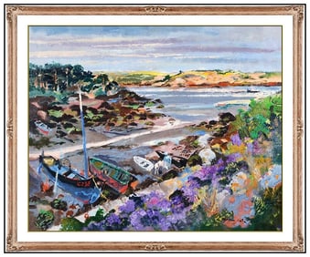 Emilio Grau Sala Original Oil Painting on Canvas Signed Landscape Framed Artwork