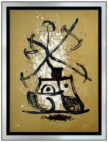 Joan Miro Large Color Lithograph Entraineuse Brun Hand Signed Abstract Art