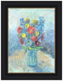 Robin Christian Anderson Original Oil Painting on Board Signed Floral Framed Art