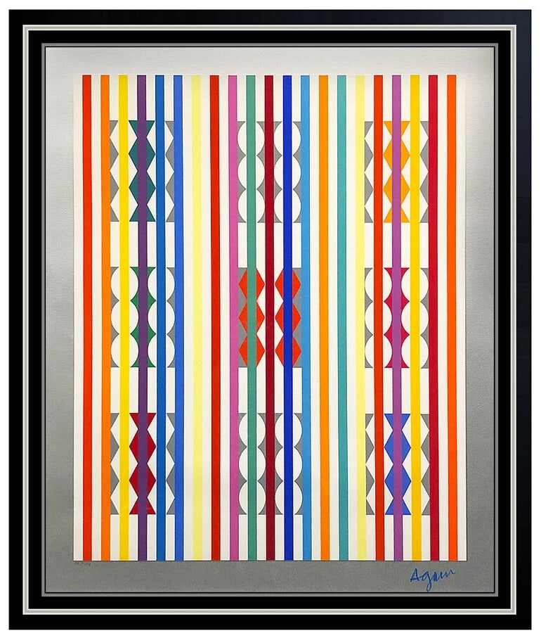 Yaacov Agam Large Original Color Silkscreen Signed Contemporary Op Art (1 of 6)