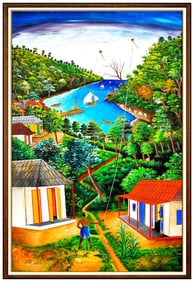 Pauleus Vital Large Original Oil Painting on Canvas Signed Seascape Landscape