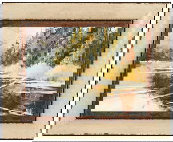 David B Mayer Original Oil Painting on Board Signed Water Landscape Framed Art