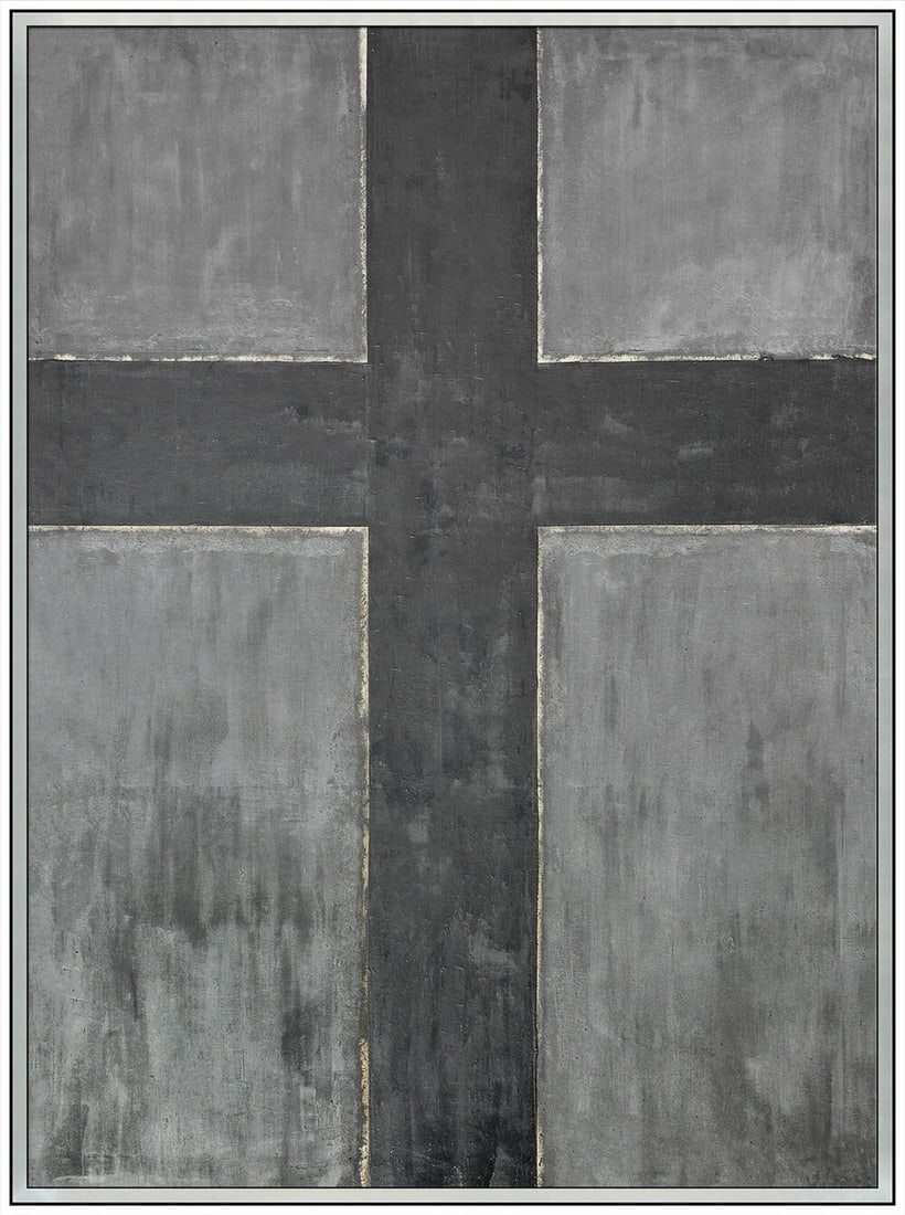 Richmond Burton Large Original Abstract Painting on Canvas Signed Framed Art: This lot includes:Gallery COA. In-house shipping available (insurance and international shipping for an additional charge).Artist: Richmond Burton Title: Elixir Tetrameria Medium: oil painting on canv