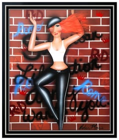 Robin Morris Huge Original Oil Painting on Canvas Signed Modern Street Art