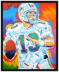 John Stango Large Original Acrylic Painting on Canvas Signed Dan Marino Pop Art