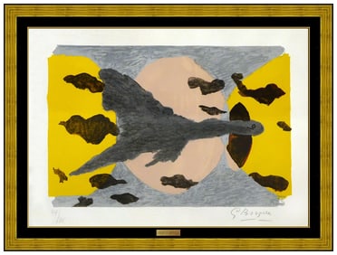 Georges Braque Equinoxe Hand Signed Color Lithograph Bird Framed Artwork