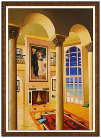 Orlando Quevedo Large Original Oil Painting on Canvas Signed Interior Framed