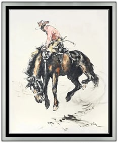 Pal Fried Original Oil Painting On Canvas Figures Horse Signed Framed Artwork