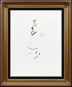 Erte Color Lithograph Signed Deco Costume Design Art