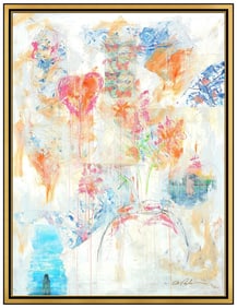 Dominic Pangborn Large Original Abstract Fantasy Painting On Board Signed Framed