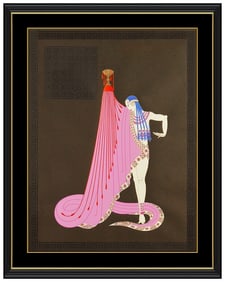 Erte Embossed Large Color Serigraph The Slave Signed Art Deco Artwork