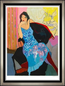 Itzchak Tarkay Embossed Large Color Serigraph Daydream Signed Female Portrait