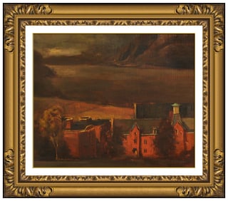David Levine Original Oil On Canvas Painting Signed Landscape Framed Art