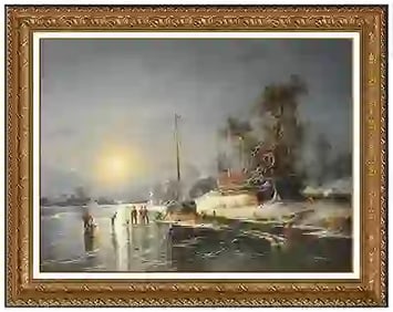 Ludwig Muninger Original Painting On Canvas Signed Figurative Art