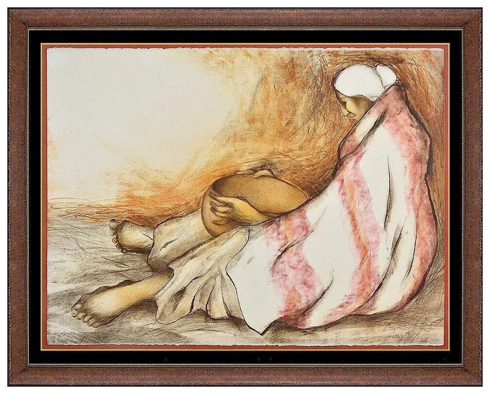 R C Gorman Original Color Lithograph Signed Native American Woman Art: This lot includes:Gallery COA. In-house shipping available (insurance and international shipping for an additional charge).Artist: RC Gorman Title: Woman with BowlMedium: LithographSize: 22" x 30"Fram