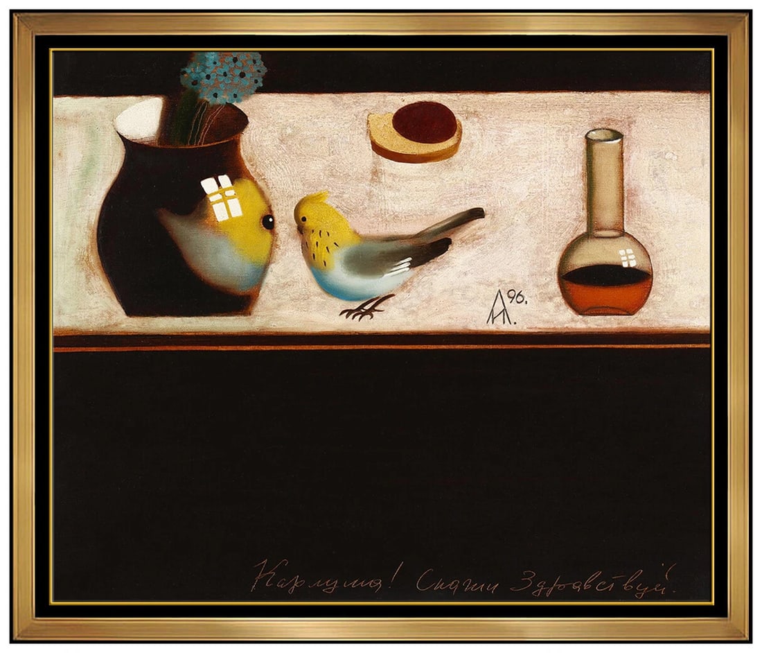 Ivan Lubennikov Original Oil Painting On Canvas Signed Still Life Framed Artwork (1 of 7)