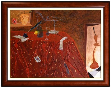 Vasiliev V.N. Large Original Oil Painting on Canvas Still Life Signed Framed