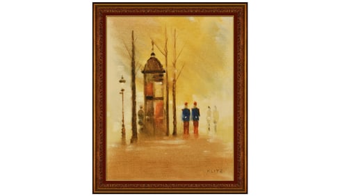 Anthony Robert Klitz Original Oil Painting on Canvas Paris Cityscape Signed