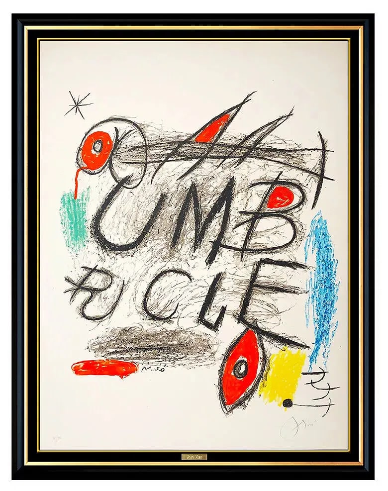 Joan Miro Large Original Color Lithograph Umbracle Hand Signed Abstract (1 of 6)