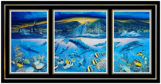 Christian Lassen Large Lithograph Seascape Ocean Scene Signed Lahaina