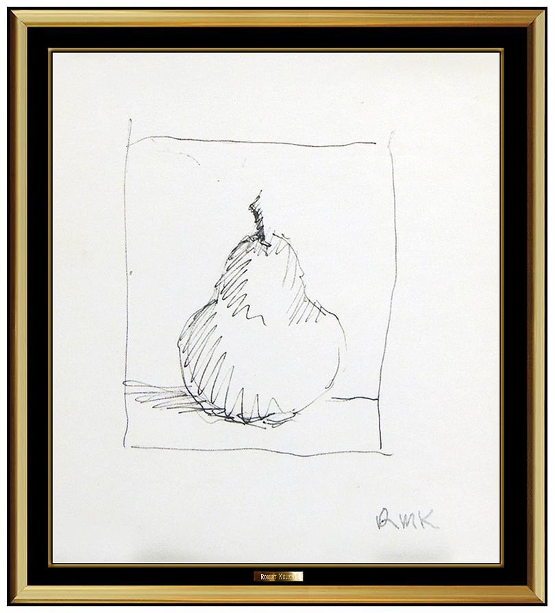 Robert Kulicke Original Ink Drawing Modern Still Life Signed: This lot includes:Gallery COA. In-house shipping available (insurance and international shipping for an additional charge).Artist: Robert KulickeTitle: Portrait of a PearMedium: Ink DrawingSize: 5.5"