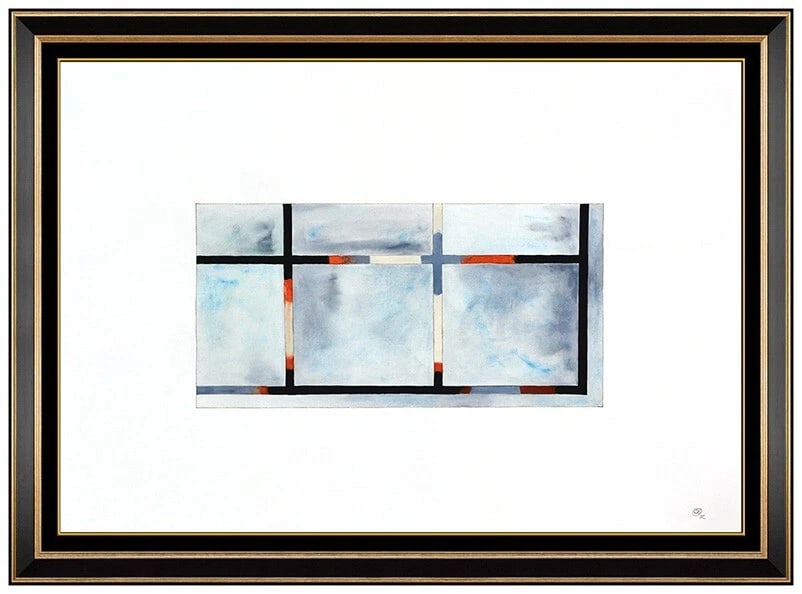 Craig Kauffman Original Mixed Media Painting Modern Abstract Signed Framed: This lot includes:Gallery COA. In-house shipping available (insurance and international shipping for an additional charge).Artist: Craig Kauffman Title: Out the Window Medium: Mixed Media PaintingSize