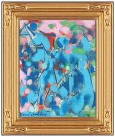 Carl Holty Original Oil Painting on Canvas Board Female Figurative Signed Framed