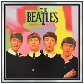 Steve Kaufman Large Original Oil Painting on Canvas The Beatles Signed