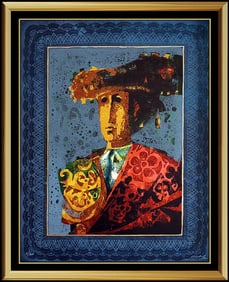 Sunol Alvar Rare Original Color Lithograph Toreador Portrait Hand Signed