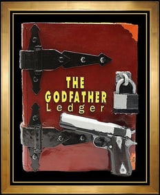 Steve Kaufman Original Sculpture The Godfather Ledger Book Signed